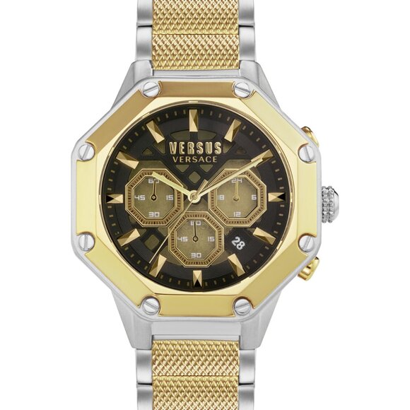 Versace Two Tone Mens 45mm Watch New